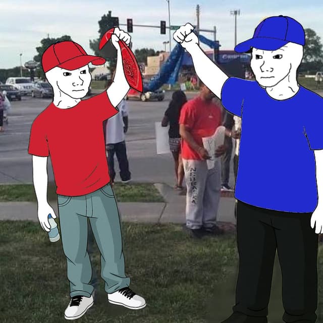 Trenchers coming together to pump Wojak (c. 2025, colorized)